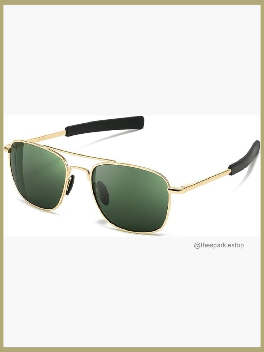 Real Glass Lens Sunglasses Military Style Pilot Aviator HD Shades